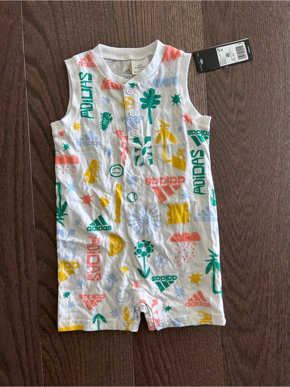 NWT Adidas Size 24 month Boy's Summer One Piece Romper Outfit